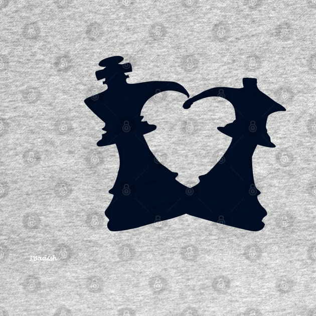 Chess - Black King and Queen Forming a Heart by ibadishi